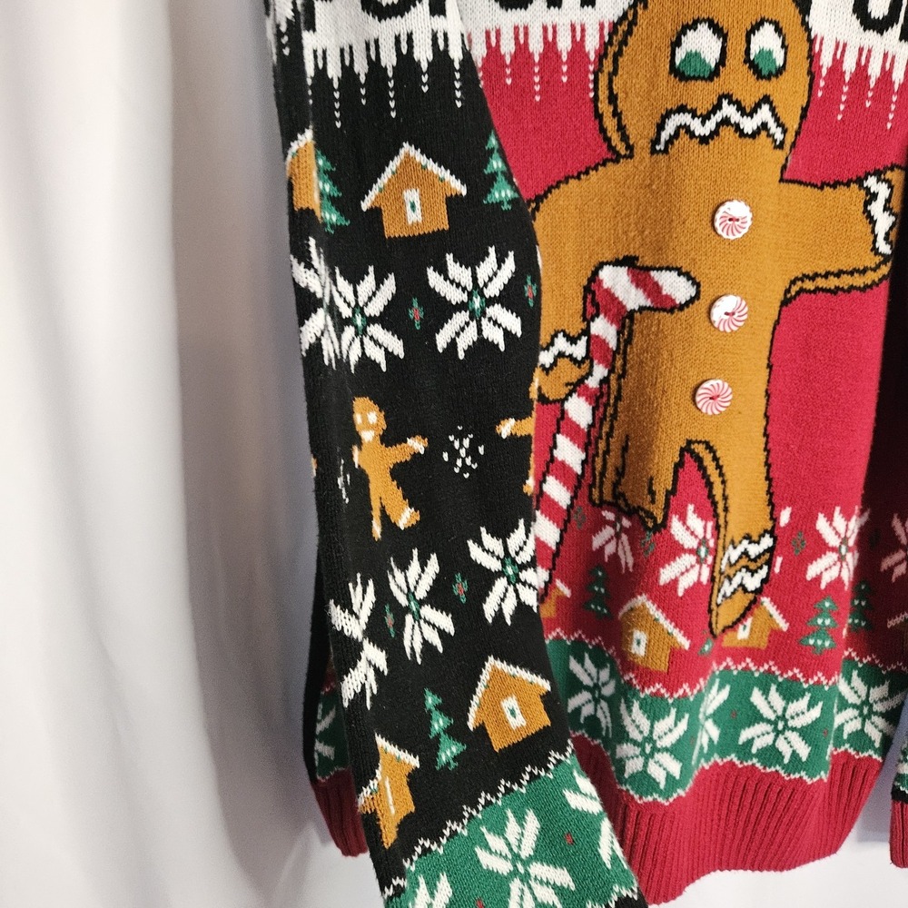 Ugly‎ Christmas Sweater Men's Ginger Bread Man Oh Snap Size Extra Large - Picture 3 of 9